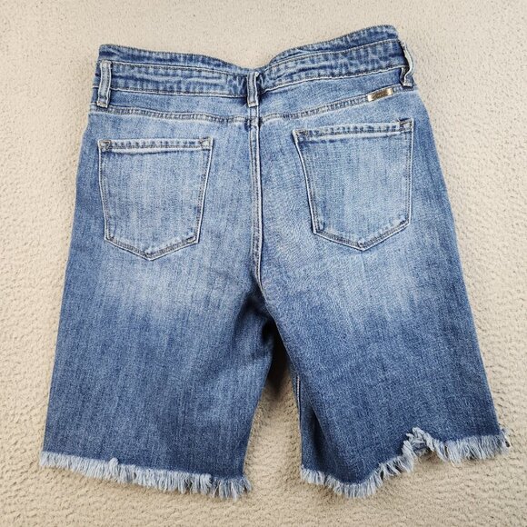 KanCan Womens Button Fly Size 29 Denim Cut Off High Rise Bermuda Jean Shorts - Picture 2 of 11